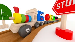 Can you guess the shape | Wooden train with shapes for kids