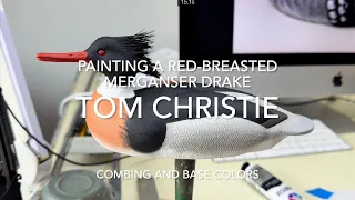 Painting a Red breasted Merganser Drake Session 1 - Combing and Base Colors