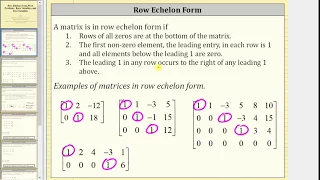 Row Echelon Form Pivot Positions Basic and Free Variables