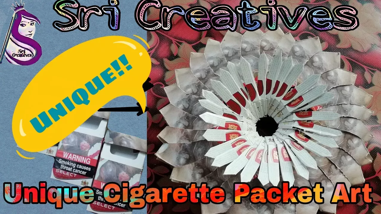 Beautiful Flower by Cigarette Packet Art| Wall hanging Flower| Unique| Cigarette Packet Art