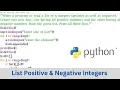 Python Program to Separate Positive and Negative Numbers from a List - CSE GYAN Tutorials