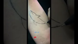 Cute Dolphin easy tattoo