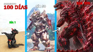 SOBREVIVÍ como MECHAGODZILLA ROJO EVOLUCIONADO 100 DÍAS en ARK Soy un Dinosaurio