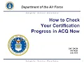 How to Check Certification Progress in ACQ Now