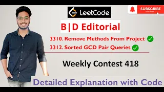 Leetcode Weekly Contest 418 3312 Sorted GCD Pair Queries 3310 Remove Methods From Project