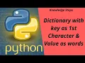 Dictionary with key as 1st character and value as words starting from that character