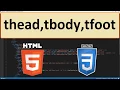 HTML5 and CSS3 31 - thead tbody tfoot