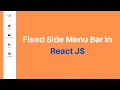 Fixed Sidemenu Bar using ReactJS