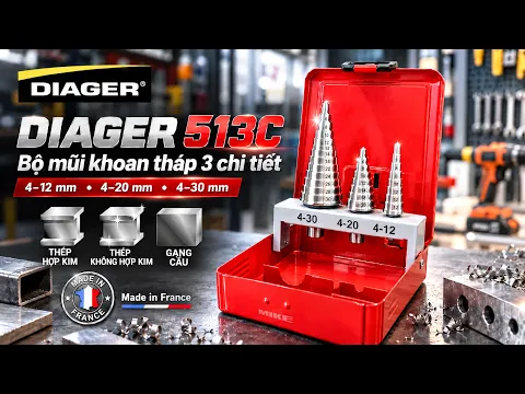 Bộ 3 mũi khoan tháp DIAGER 513C sản xuất tại Pháp