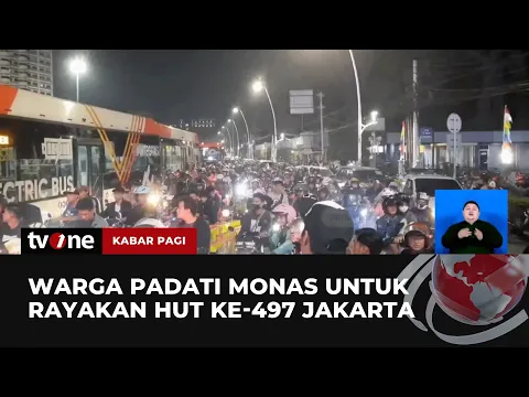 Puncak Acara HUT Jakarta ke-497, Lautan Warga Memenuhi Kawasan Monas