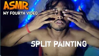fitness boy asmr split painting relaxing video mouth sound 