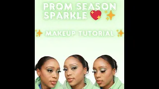 serving prom season sparkle mint green glitter makeup tutorial