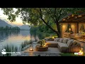 Jazz With Peaceful Evening By The Lake | Calm Jazz With Nature Sound For Relax Your Mind, Healing