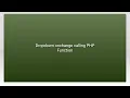 Dropdown onchange calling PHP Function
