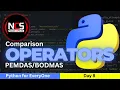 Python Comparison Operators Relational Equality BODMAS PEMDAS Python for Everyone Day8