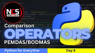 Python Comparison Operators Relational Equality BODMAS PEMDAS Python for Everyone Day8