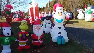 My 2017 Gemmy Christmas Airblown Inflatables Display Decorations Walkthrough Tour