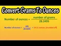 How To Convert Change Grams g To Ounces oz Explained - Formula For Grams To Ounces