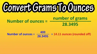 How To Convert Change Grams g To Ounces oz Explained - Formula For Grams To Ounces