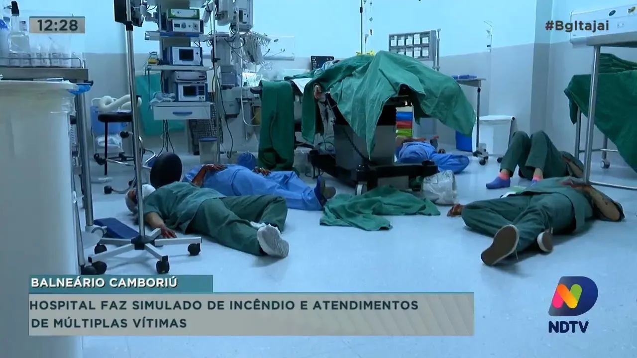 Hospital da Unimed de Balneário Camboriú faz simulado de incêndio e atendimento de múltiplas vítimas