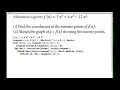 Mathematica Tutorial 02 Determining and plotting the extreme values of a curve