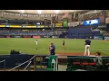 Ryan Thompson warming up