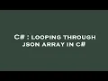 C looping through json array in c