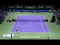 Jelena Ostapenko screaming at a ball kid
