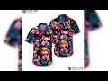 Funny Pig Tropical Aloha Shirt Vibrant Mens Summer Flower Button Down Top