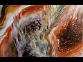 Cosmic Coral Sparkling 30x40 Copper Pearl Fantasy Pour with Textured Designs