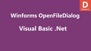 Visual Basic Net OpenFileDialog Control