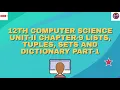 12th Computer Science Unit - II Chapter