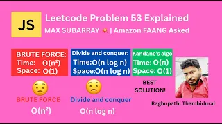 Leetcode 53 Maximum Subarray FULL EXPLANATION Code JavaScript DSA Guide
