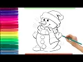How to draw a snowman for kids Easy snowman coloring design