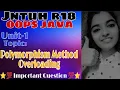 jntuh r18 oops Java programming unit1 polymorphism method overloading very important gunshot