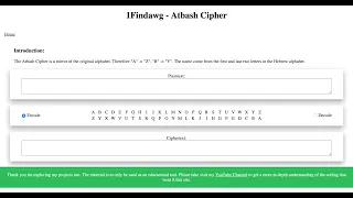 Atbash Cipher - Demo and Code