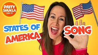 Fifty States Song Alphabetical Order Fifty States of America Map Patriotic Song