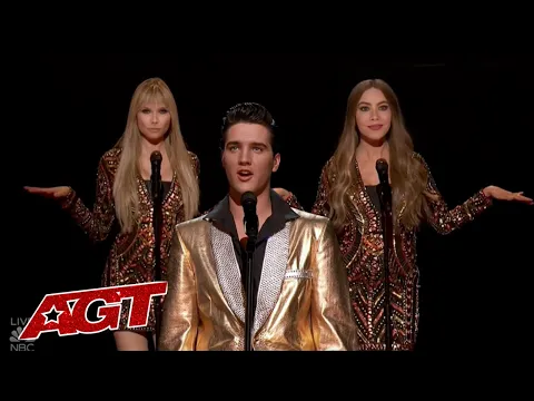 Download MP3 ELVIS Comes Alive To Sing with Simon Cowell, Sofia Vergara and Heidi Klum on America's Got Talent!