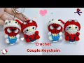 Crochet Couple Keychain Hello Kitty Spiderman Moc Moc Khoa Hello Kitty Va Spiderman