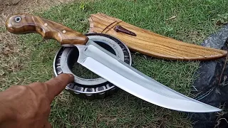 pandai besi kelas cnc membuat pisau super keren beautiful knife forging from used and rusty bearings
