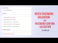 Password confirm validation strength validation special characters regex validation in angular