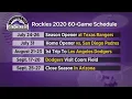 Colorado Rockies Release 60-Game Schedule