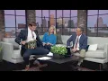 Garry Frank celebrates his snow fall prediction victory