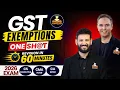 GST Exemptions One Shot revision in 60 minutes 2026 Exams CA Inter - By CA Saumil Manglani