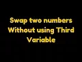 Swap two numbers without using third variable in C sharp