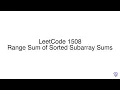 LeetCode 1508 Range Sum of Sorted Subarray Sums