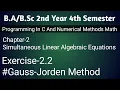 Exercise 2 2 Numerical Methods Simultaneous Linear Algebraic Equations Gauss Jorden Method