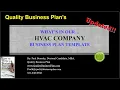 What s in our HVAC COMPANY Business Plan Template by Dr Paul Borosky MBA
