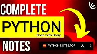 COMPLETE PYTHON NOTES BY CODE WITH HARRY