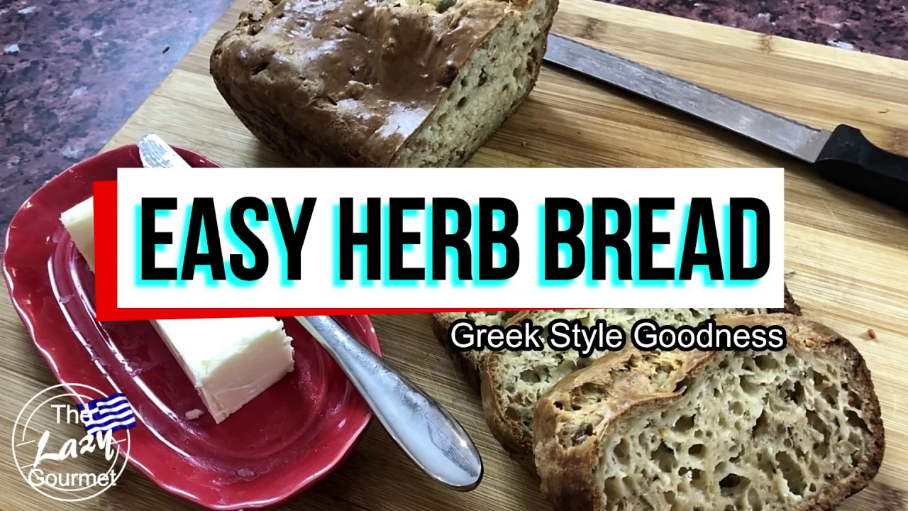 Easy Cheese and Herb Bread   Greek Style Artisan Bread Recipe (No Knead)